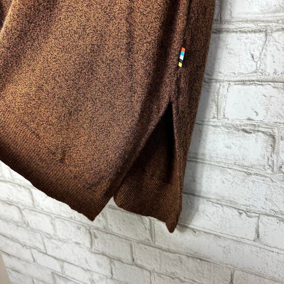 Smartwool Sweater Cascade Valley Tunic Asymmetrical Turtle Neck Wool Brown S - Picture 7 of 11